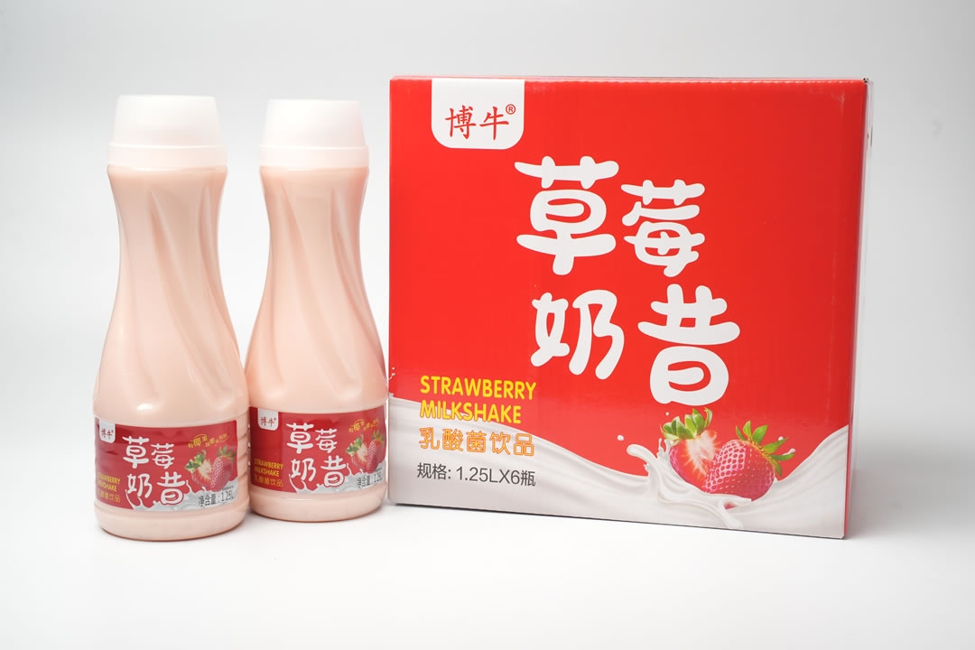 博牛1.25升草莓奶昔